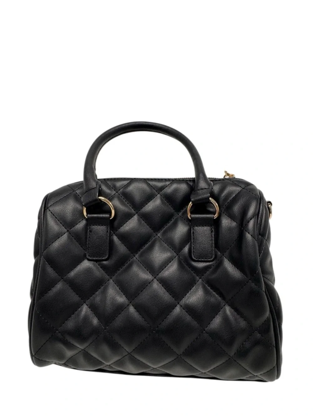 Juicy Couture Black Quilted Satchel Charms Gold Hardware Cute